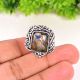 Handcrafted Oxidized Ring with Labradorite Gemstone for Women